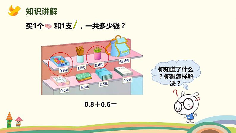 人教版小学数学三年级下册 7.3《简单的小数加、减法》PPT课件第3页