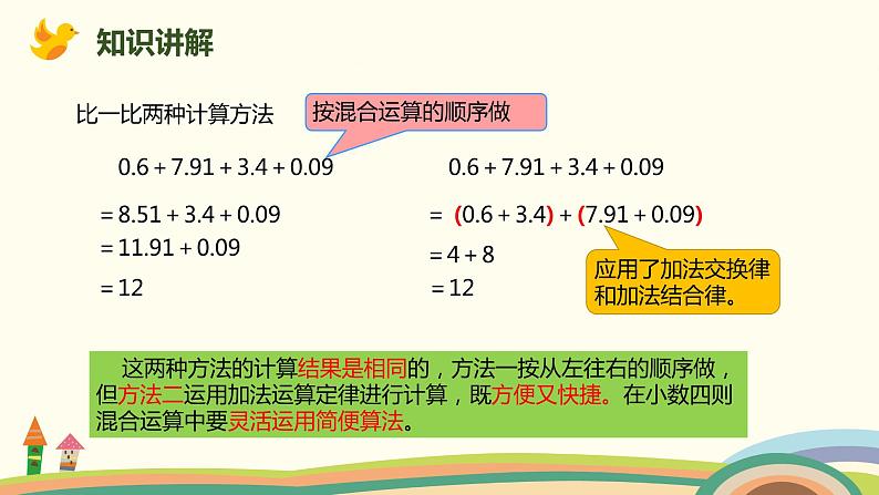 人教版小学数学四年级下册 6.4《整数加法运算定律推广到小数》PPT课件05