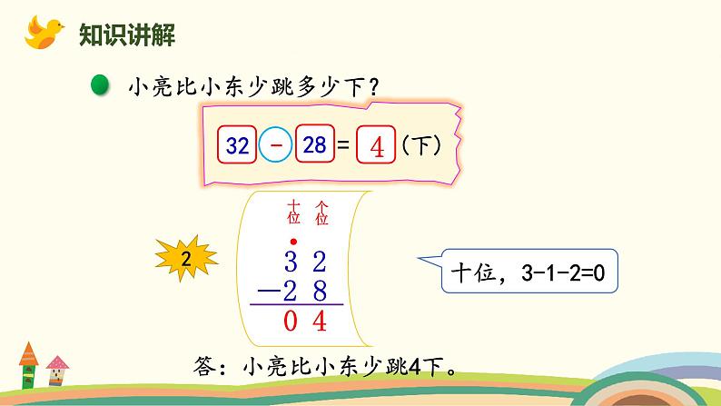 北师大版小学数学一年级下册 6.6《跳绳（两位数减两位数的退位减法）》PPT课件07