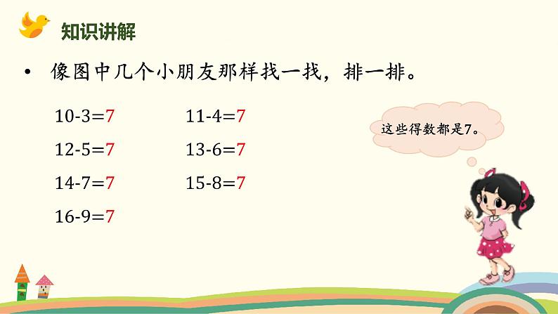 北师大版小学数学一年级下册 1.8《做个减法表》PPT课件第4页