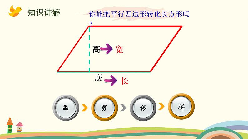 北师大版数学五年级上册 4.3《 探索活动：平行四边形的面积（探索公式并运用公式计算）》PPT课件第5页