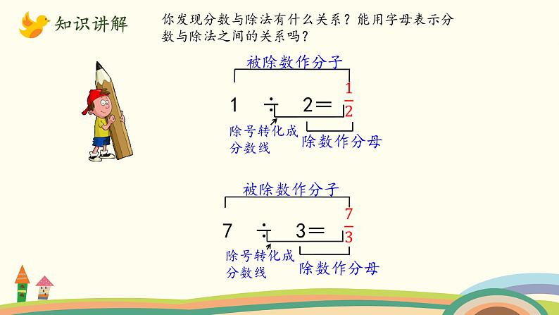 北师大版数学五年级上册 5.4《 分数与除法(认识分数与除法的关系)》PPT课件05