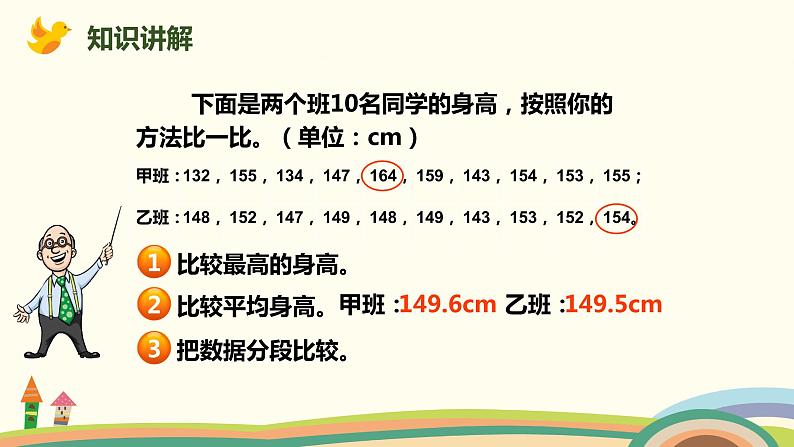 北师大版数学六年级上册 5.5 《 身高的变化（两组数据的比较）》PPT课件03