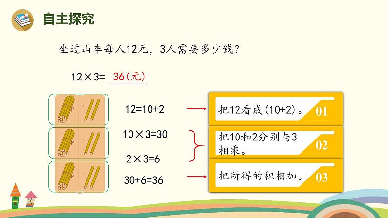 人教版小学数学三年级上册  6.2《 两位数乘一位数(不进位)的口算》PPT课件04