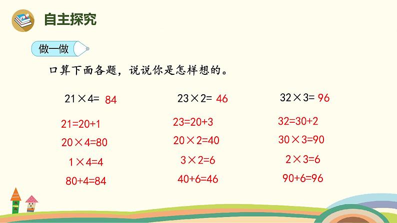 人教版小学数学三年级上册  6.2《 两位数乘一位数(不进位)的口算》PPT课件07