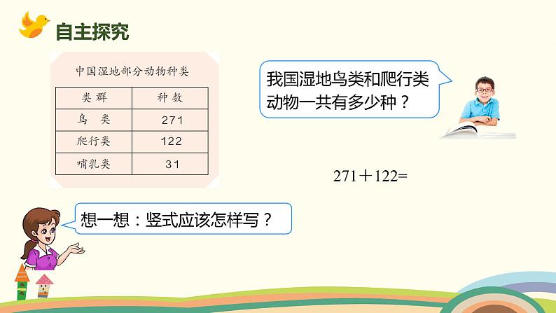 人教版小学数学三年级上册  4.1《 三位数的不进位和不连续进位加法》PPT课件03