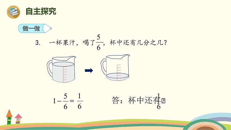 人教版小学数学三年级上册  8.6《 1减几分之几》PPT课件06