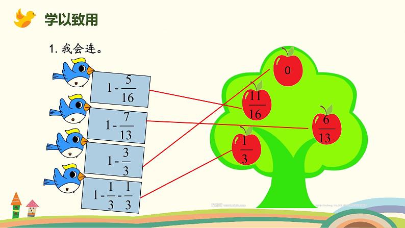 人教版小学数学三年级上册  8.6《 1减几分之几》PPT课件07