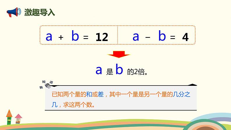 人教版数学六年级上册 3.7《分数除法之和倍、差倍问题》PPT课件02