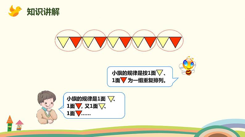 人教版小学数学一年级下册 7.1《简单图形的排列规律》PPT课件03