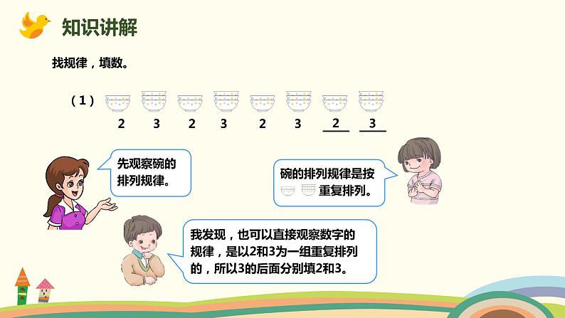 人教版小学数学一年级下册 7.1《简单图形的排列规律》PPT课件05