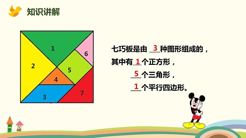 人教版小学数学一年级下册 1.3《七巧板》PPT课件05