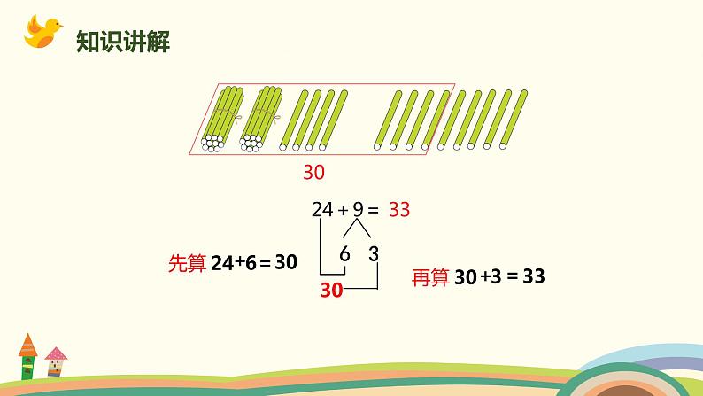 人教版小学数学一年级下册 6.3《两位数加一位数（进位）》PPT课件03