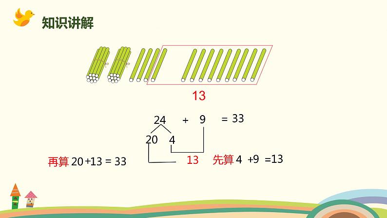 人教版小学数学一年级下册 6.3《两位数加一位数（进位）》PPT课件04