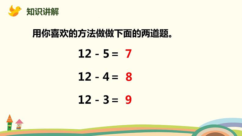 人教版小学数学一年级下册 2.4《十几减5、4、3、2》PPT课件04