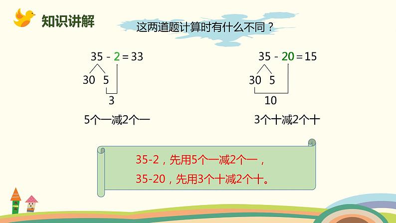 人教版小学数学一年级下册 6.4《两位数减一位数、整十数（不退位）》PPT课件06