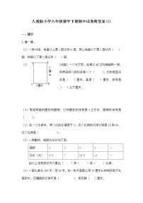 人教版六年级数学下册期中测试卷  及答案