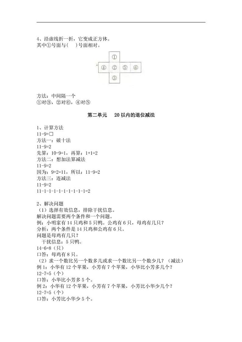 人教版小学1-6年级数学下册期中知识点复习(1)02