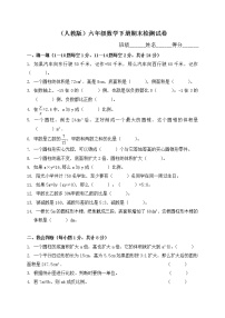 人教版小学六年级下册数学期末质量监测试题