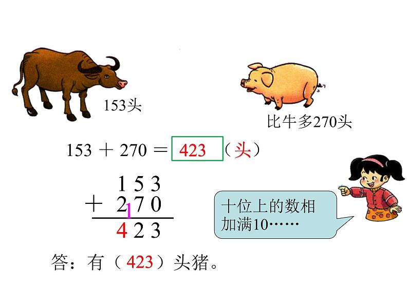 3.3 三位数的加法    ppt课件  西师大版小学数学二年级下册05