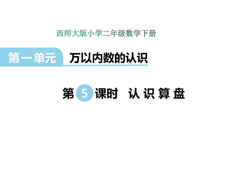 1.5 认识算盘    ppt课件  西师大版小学数学二年级下册01