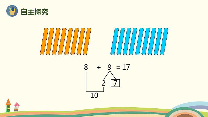 人教版数学一年级上册 8.3《8、7、6加几的两种算法》PPT课件04