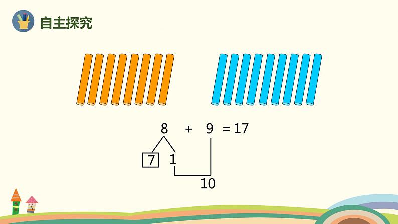 人教版数学一年级上册 8.3《8、7、6加几的两种算法》PPT课件05