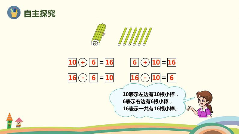 人教版数学一年级上册 9.2《20以内数的加减法》PPT课件05