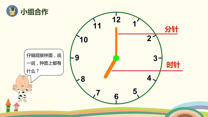 人教版数学一年级上册 7.1《认识钟表》PPT课件第5页