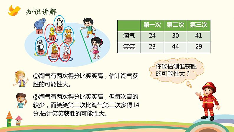 北师大版数学二年级上册 1.1《谁的得分高》PPT课件04