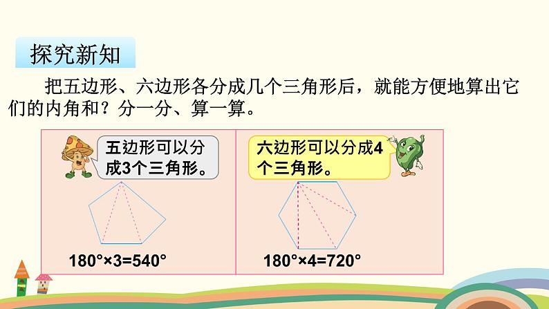 苏教版数学四年级下册 7.8《 探索规律：多边形内角和》PPT课件04