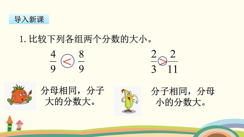 苏教版数学五年级下册 4.10《 分数的大小比较》PPT课件02