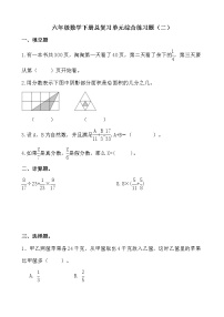 苏教版六年级数学下册总复习单元综合练习题（二）  无答案