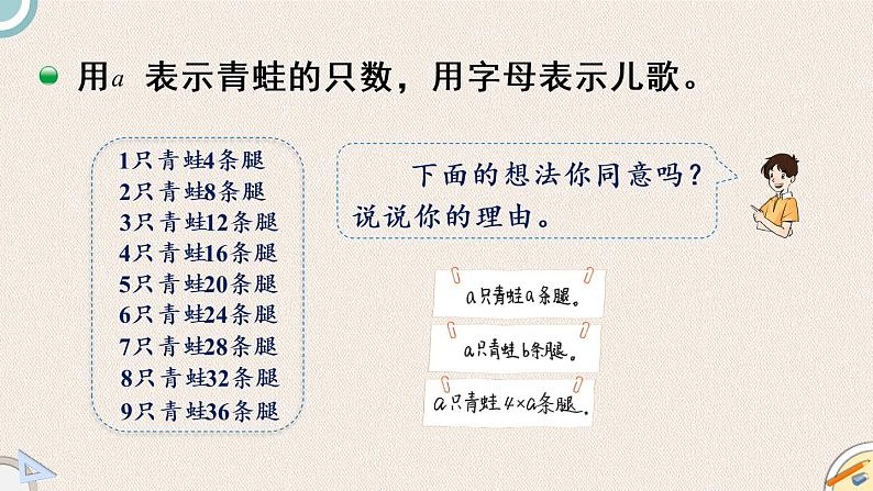 北师版数学四年级下册 5.1《用字母表示数》PPT课件04