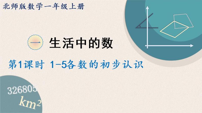 北师版数学一年级上册 1.1《 1-5各数的初步认识》PPT课件01