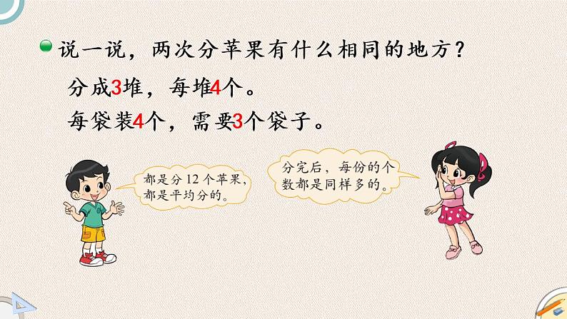 北师版数学二年级上册 7.2《分苹果》PPT课件06