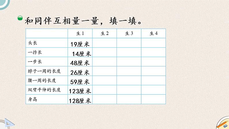 北师版数学二年级上册 《 寻找身体上的数学“秘密”》PPT课件05