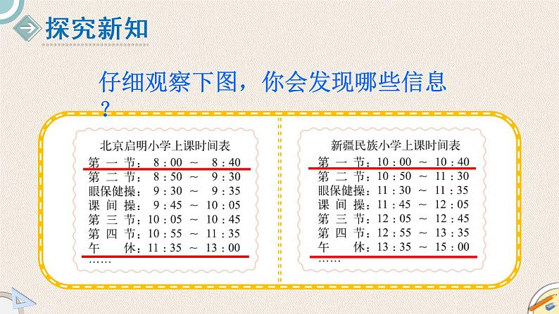 北师版数学三年级上册 7.3《时间表》PPT课件03