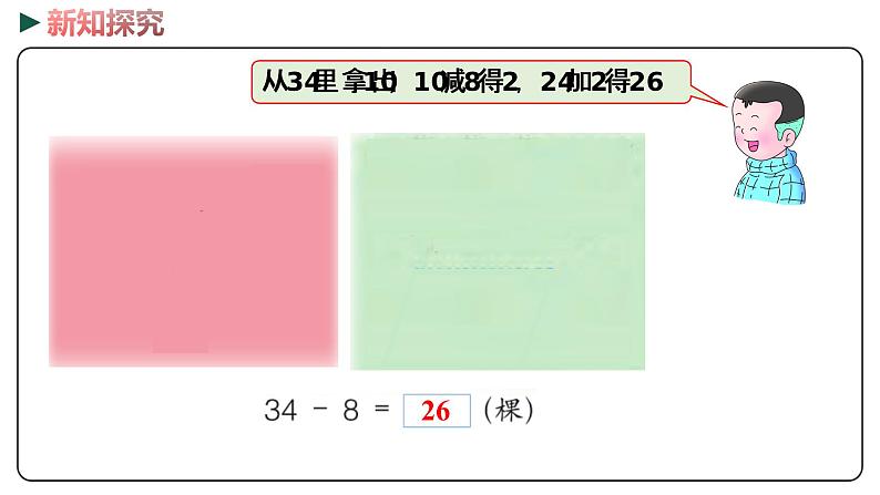 冀教版数学一年级下册 5.9《 两位数减一位数（退位）》PPT课件05