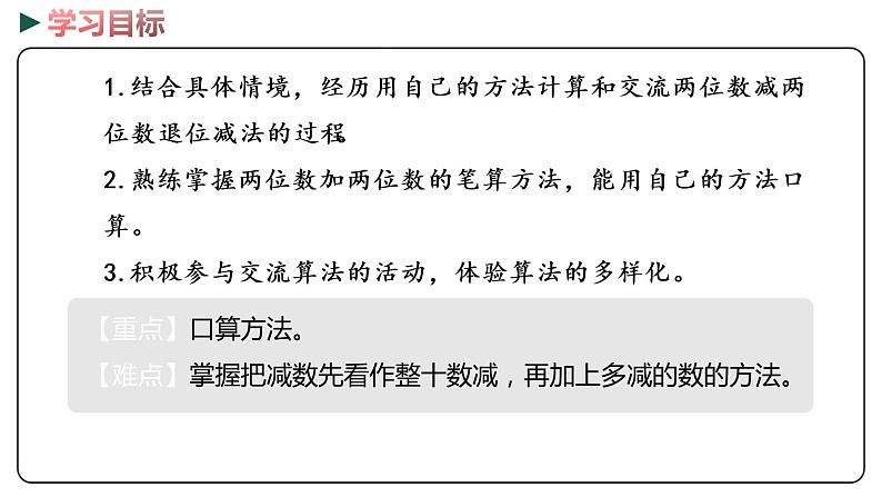 冀教版数学一年级下册 7.8《 两位数减两位数的口算》PPT课件02