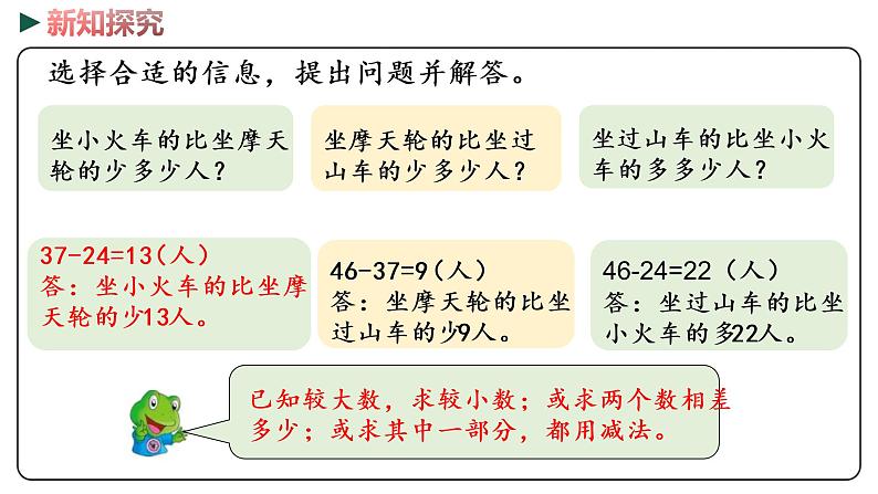 冀教版数学一年级下册 7.9《 两位数加减两位数的综合运用》PPT课件08