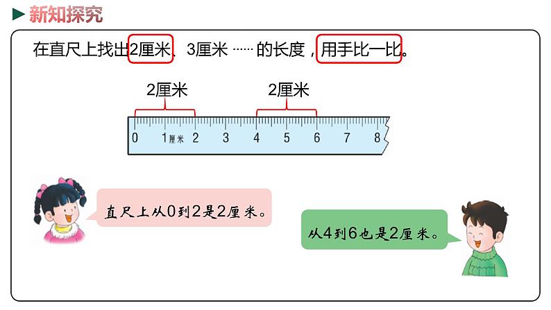 冀教版数学二年级下册 1.2《  认识厘米并测量》PPT课件08