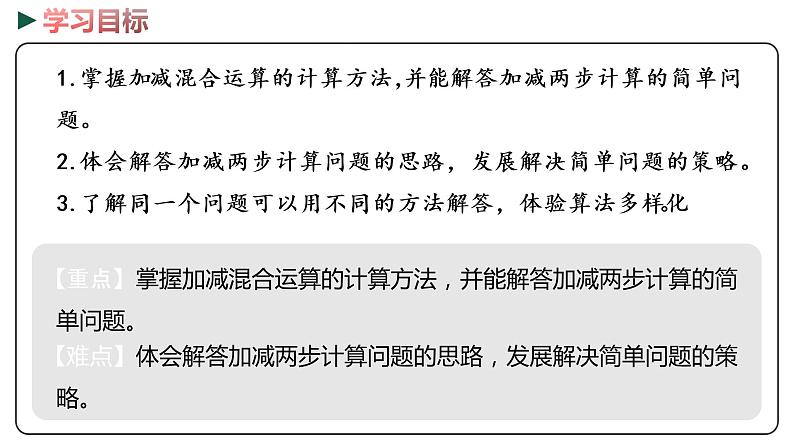 冀教版数学二年级下册 6.12《加减两步计算》PPT课件02