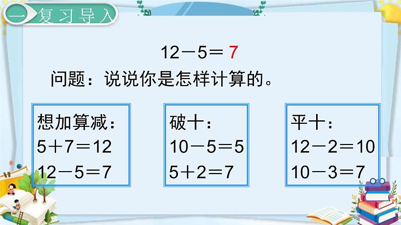 最新人教部编版一年级数学下册《2.6 20以内的退位减法-十几减5、4、3、2》课件03