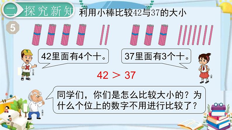 最新人教部编版一年级数学下册《4.6-100以内数的认识-比较大小》课件03