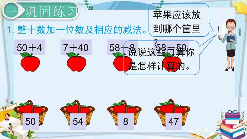 最新人教部编版一年级数学下册《8.2总复习-100以内的加法和减法》课件02