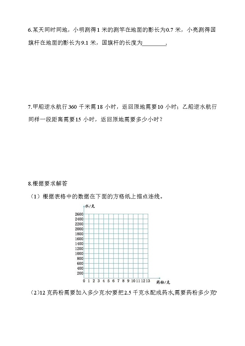 人教版六年级数学下册应用题专项训练4 《比例》（含答案解析）02