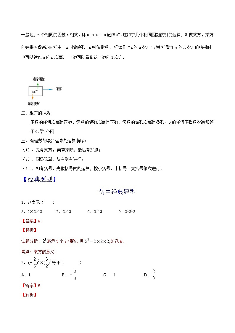 第06讲 有理数的乘方 知识点及练习题 -小升初数学衔接教材02