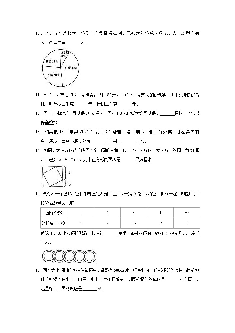 六年级下册数学试题—2021年江苏省南通市海安市小升初数学仿真试卷（二）苏教版含解析（含解析）02
