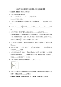 2020年山东省德州市宁津县小升初数学试卷